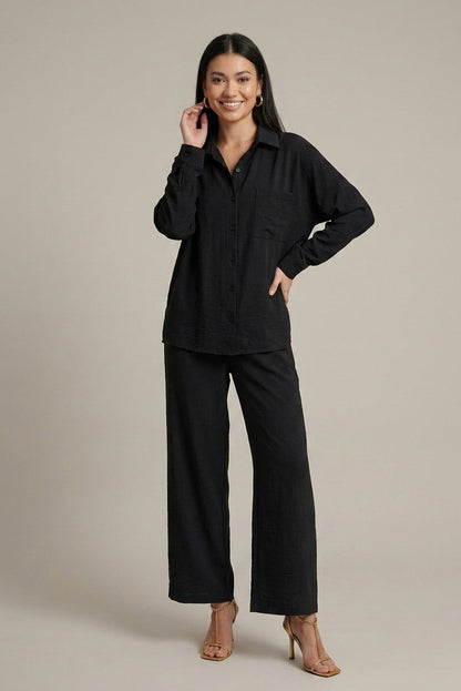 Relaxed High Waisted Wide Leg Pants