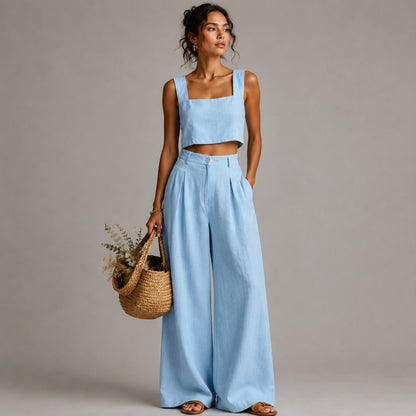 Pleated Wide Leg Pants