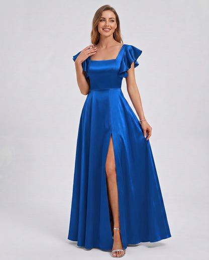 Satin Square Neck Maxi Dress