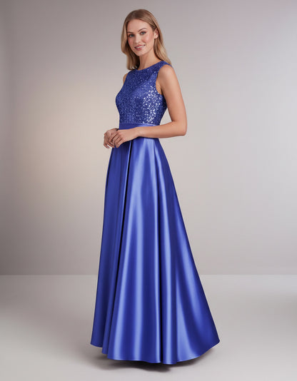 Sequin Pleated Ball Gown