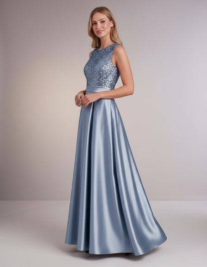 Sequin Pleated Ball Gown