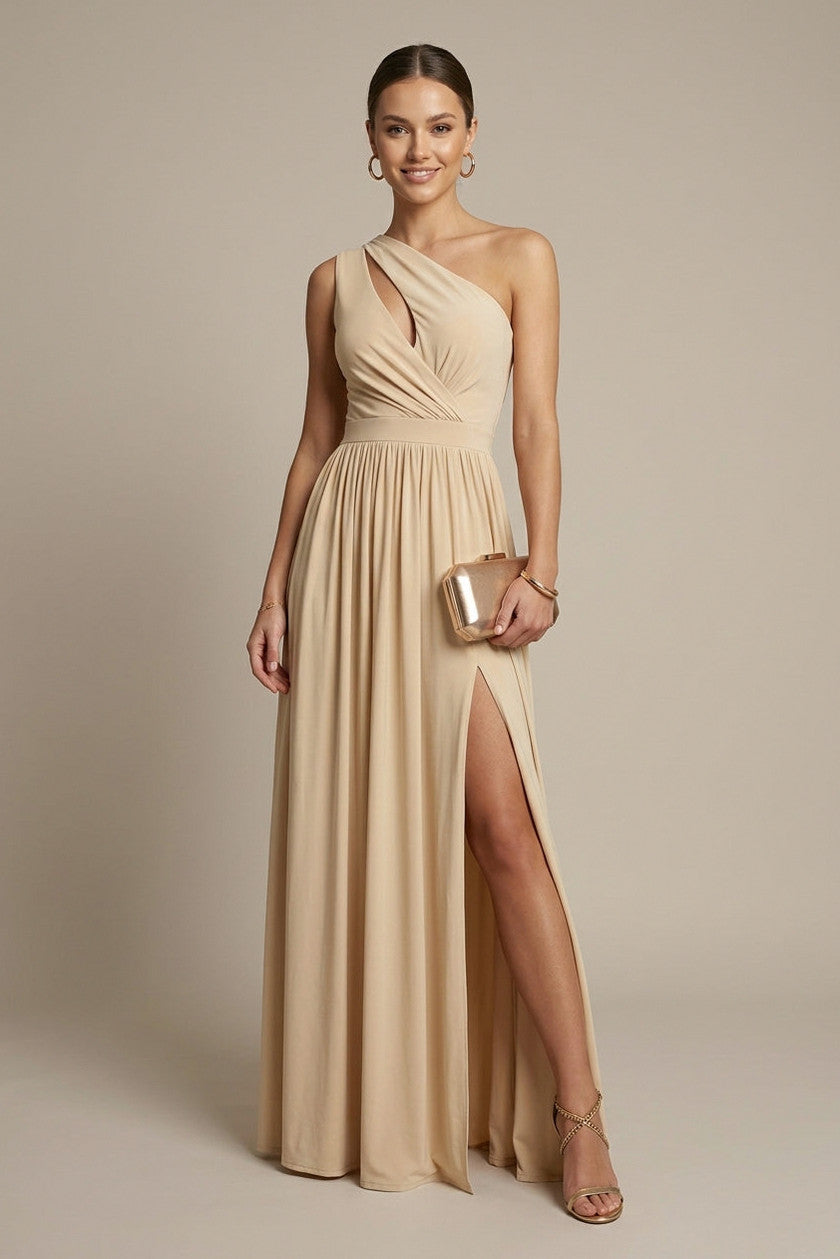 One Shoulder Cutout Maxi Dress