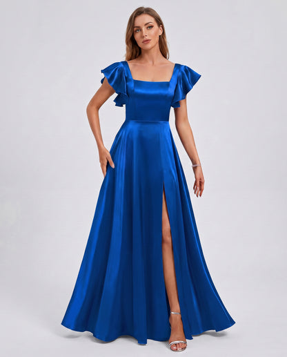 Satin Square Neck Maxi Dress