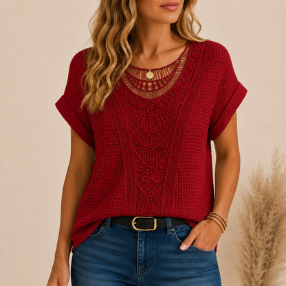 Relaxed Crochet Knit Top