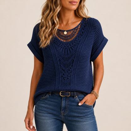 Relaxed Crochet Knit Top