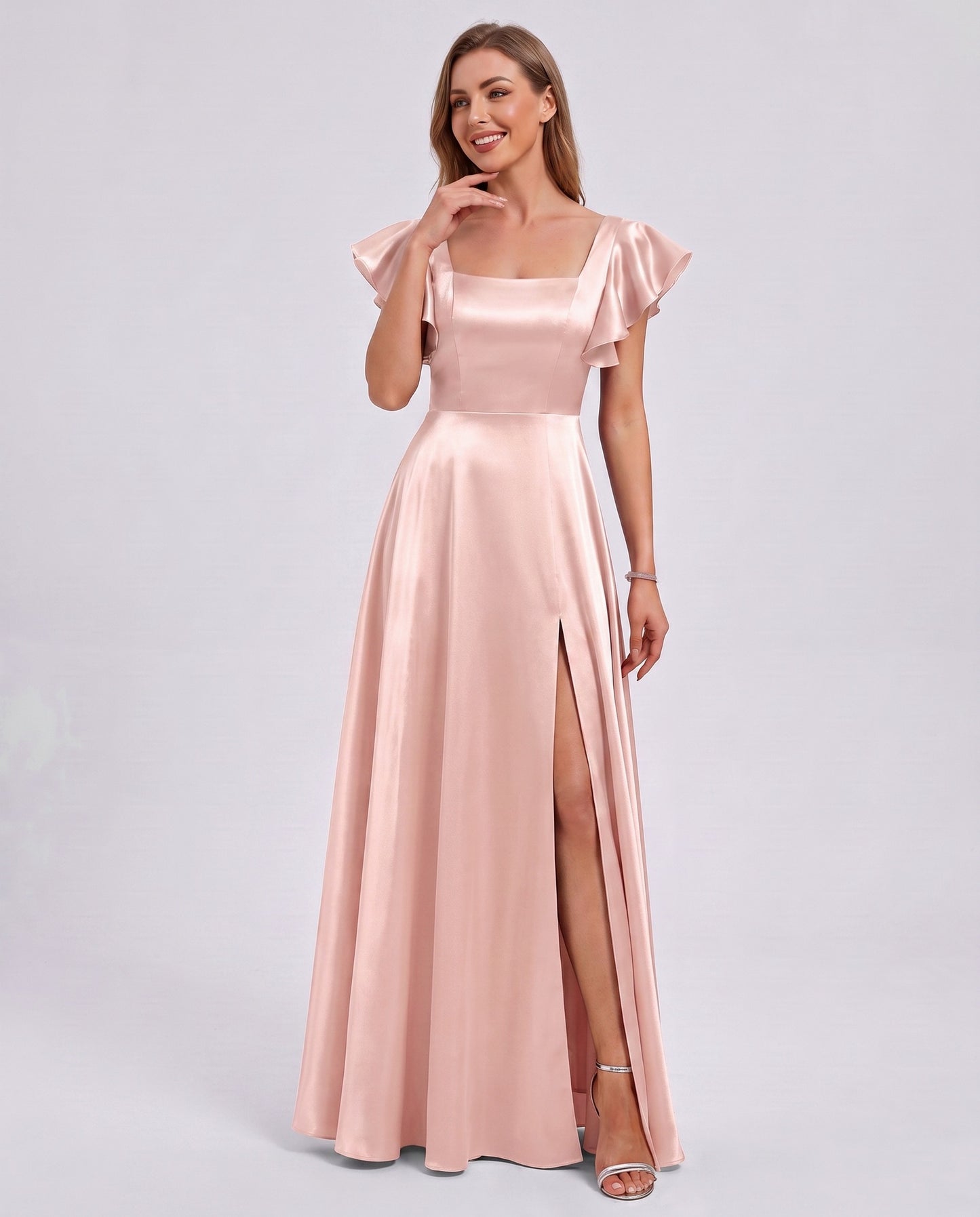 Satin Square Neck Maxi Dress