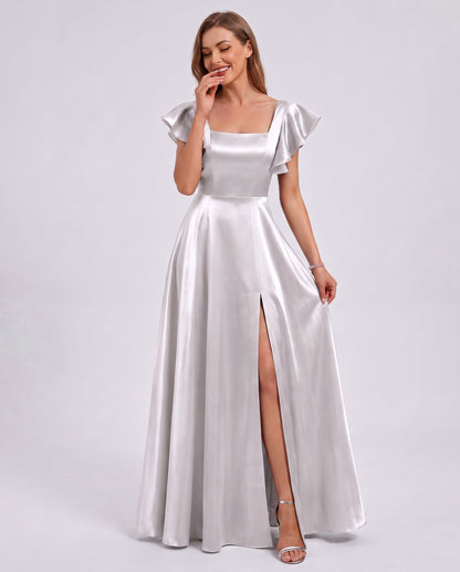 Satin Square Neck Maxi Dress