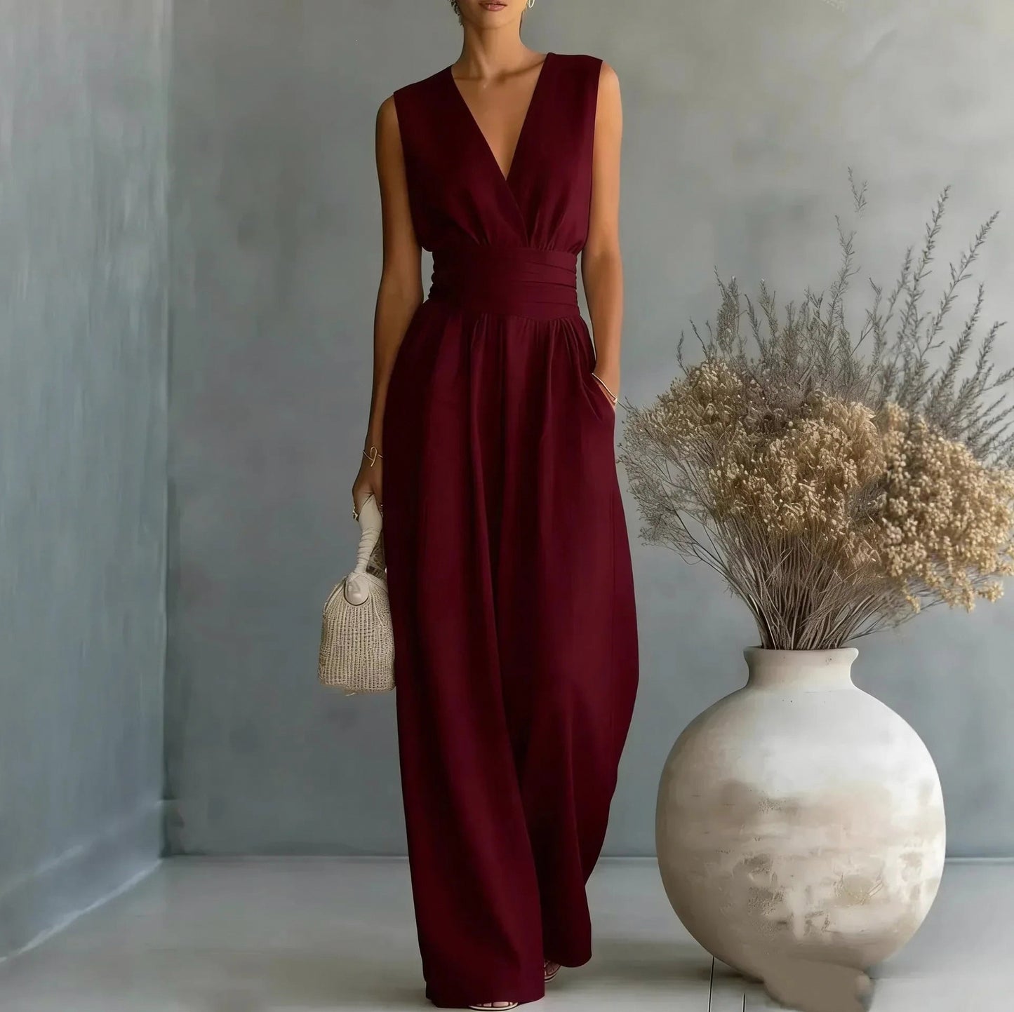 Sleeveless Wide Leg Jumpsuit