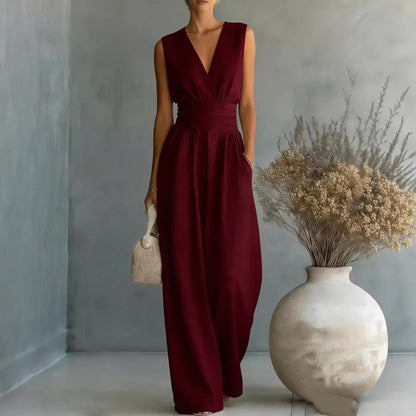 Sleeveless Wide Leg Jumpsuit
