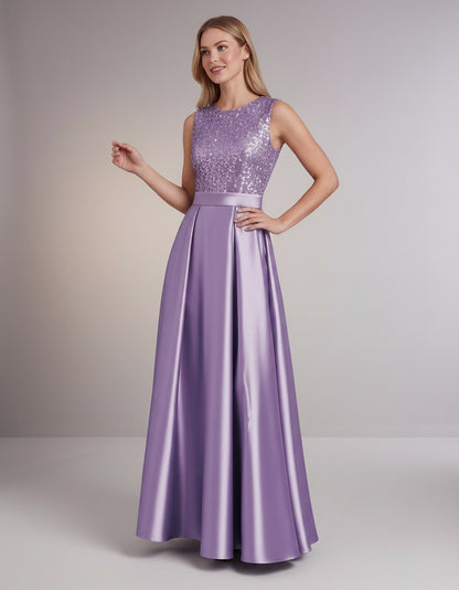 Sequin Pleated Ball Gown