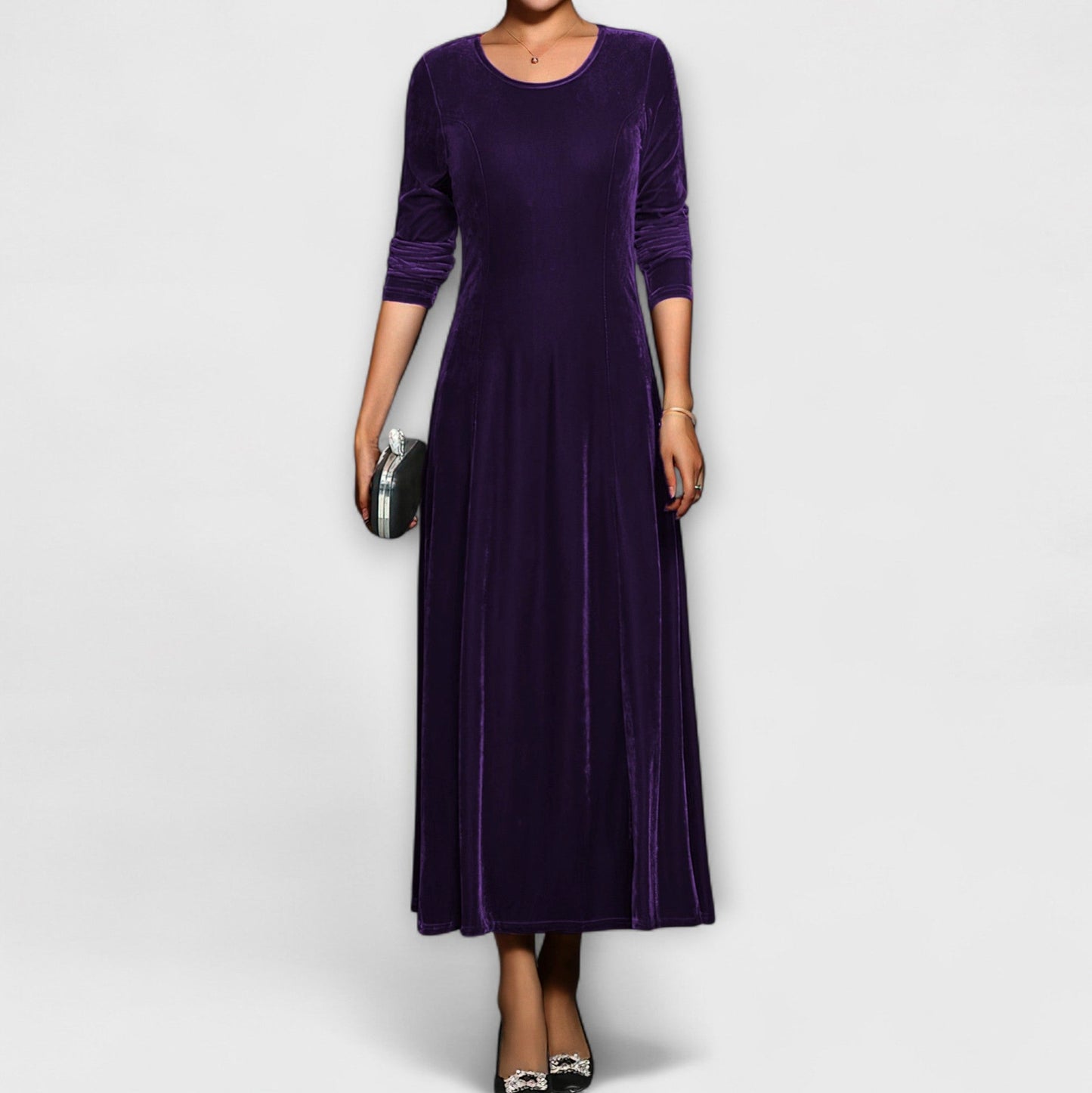 Velvet Long Sleeve Maxi Dress