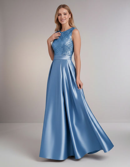 Sequin Pleated Ball Gown