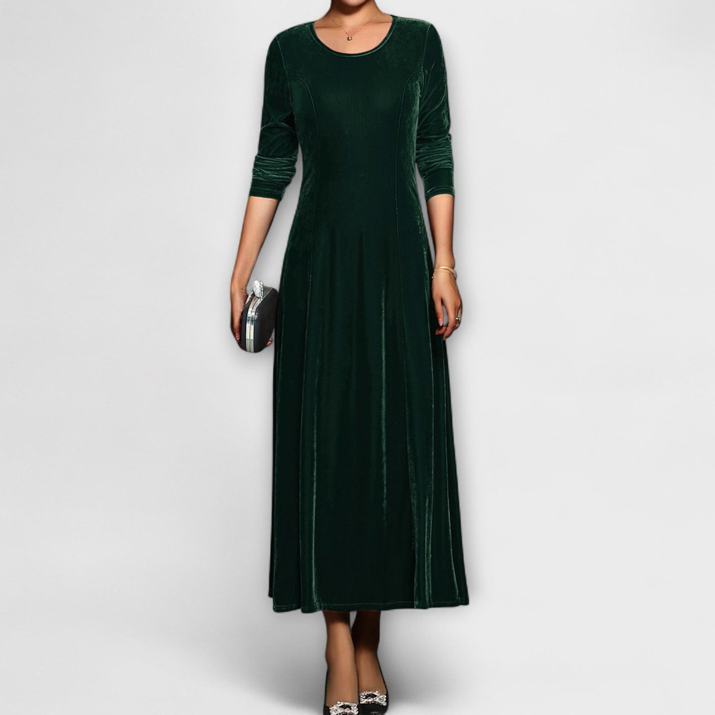 Velvet Long Sleeve Maxi Dress