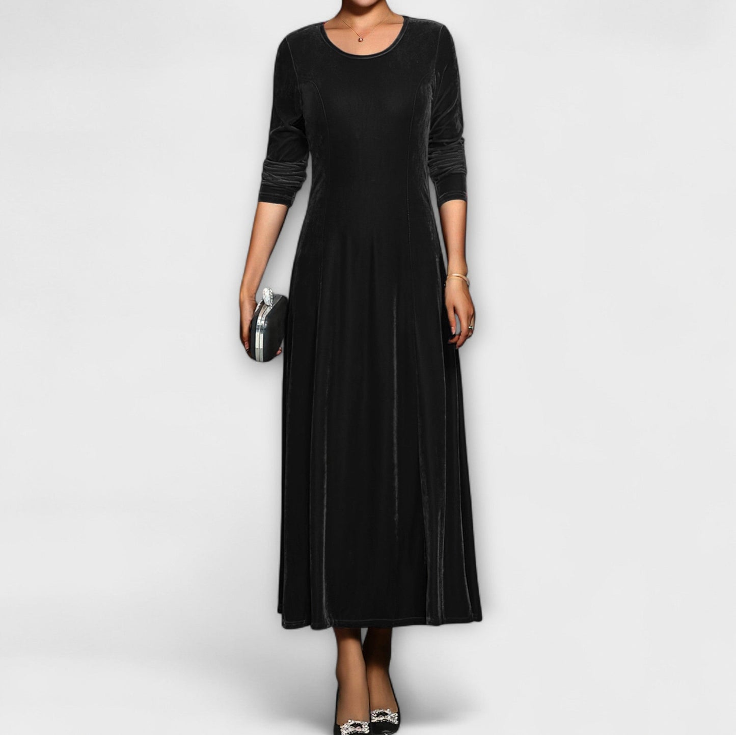 Velvet Long Sleeve Maxi Dress