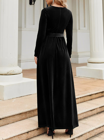 Velvet Long Sleeve Maxi Dress