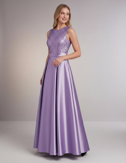 Sequin Pleated Ball Gown