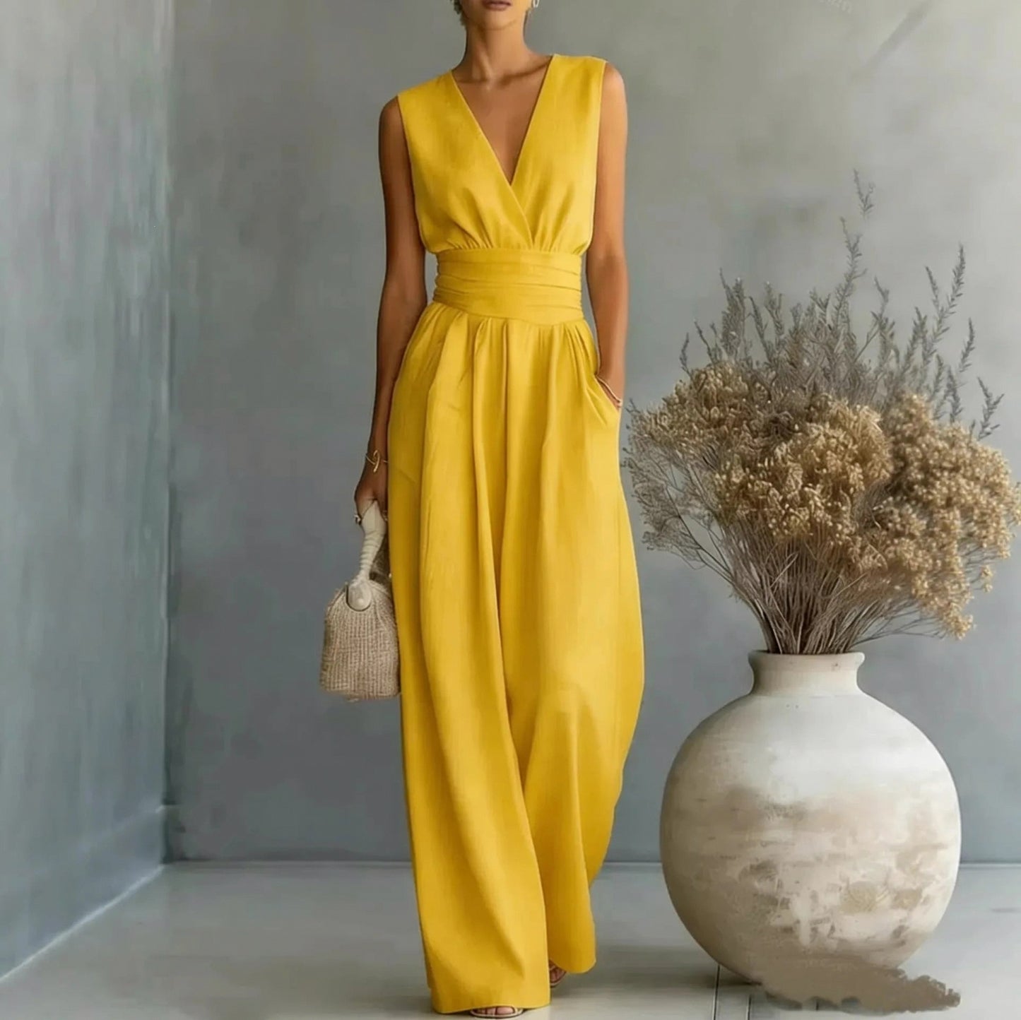 Sleeveless Wide Leg Jumpsuit