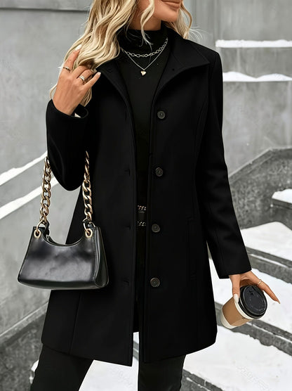 Plaid Mid Length Wool Coat