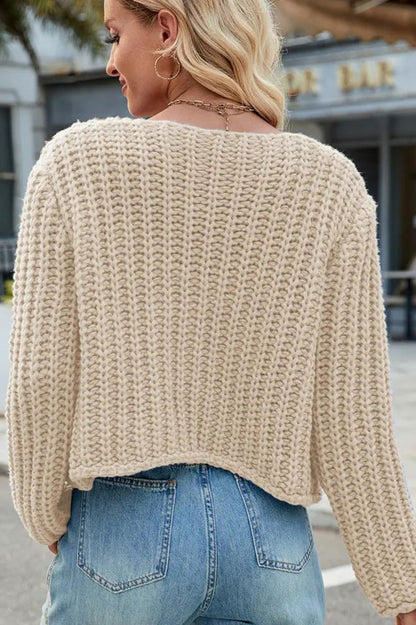 Chunky Knit Button Front Cardigan