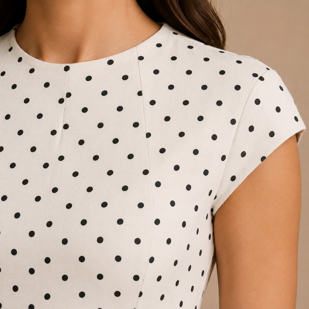 Polka Dot Pleated Maxi Dress