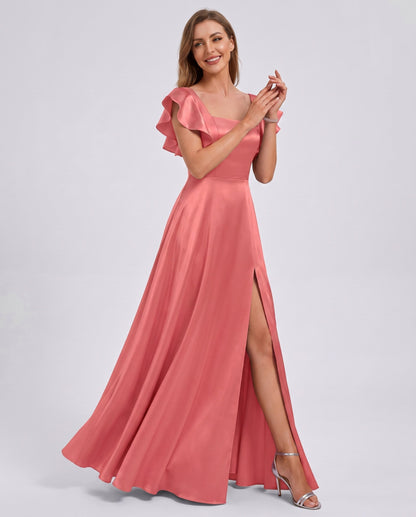 Satin Square Neck Maxi Dress