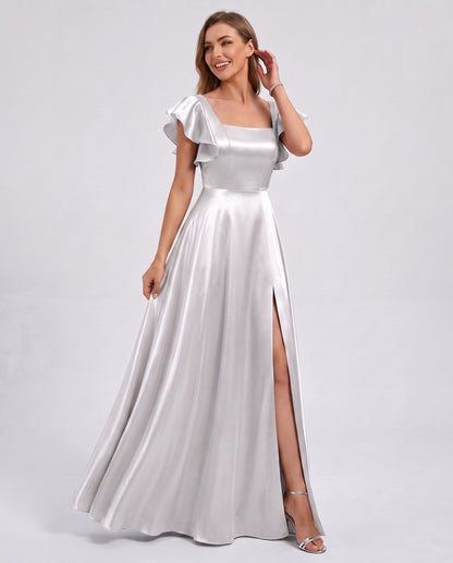 Satin Square Neck Maxi Dress