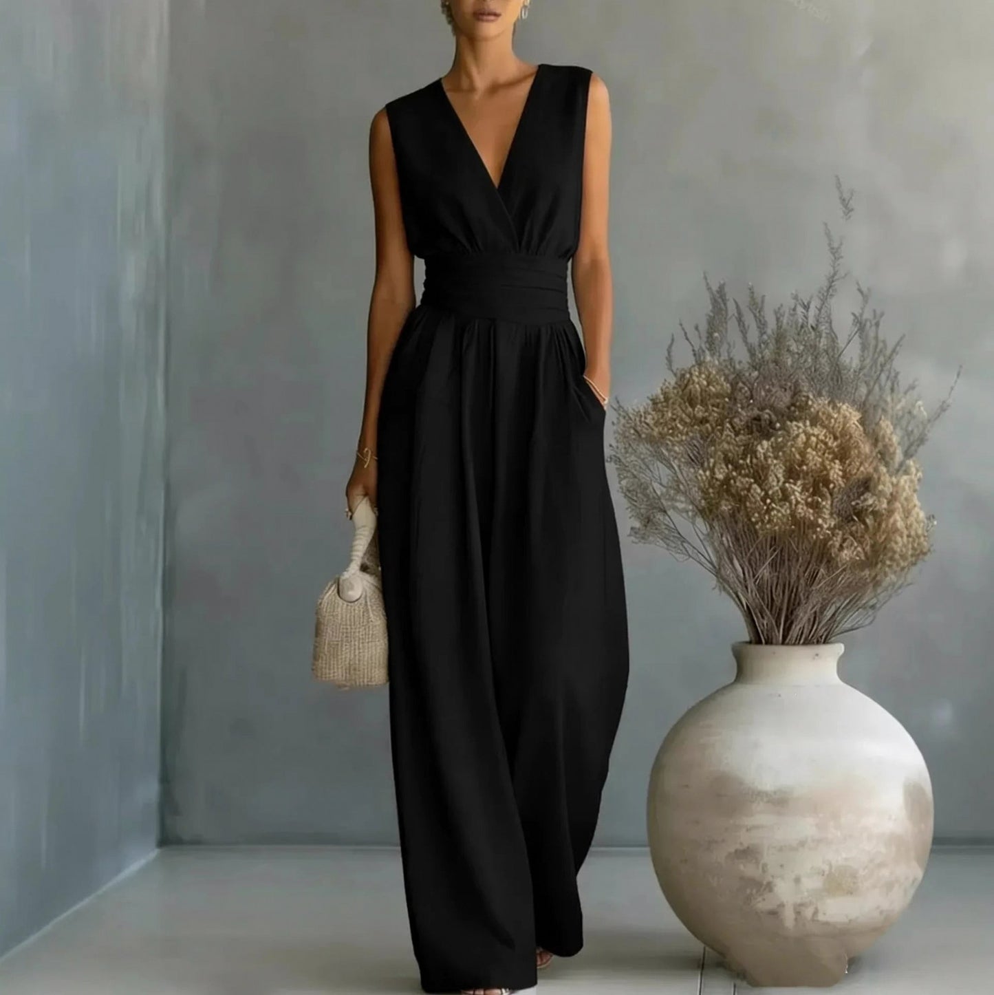 Sleeveless Wide Leg Jumpsuit