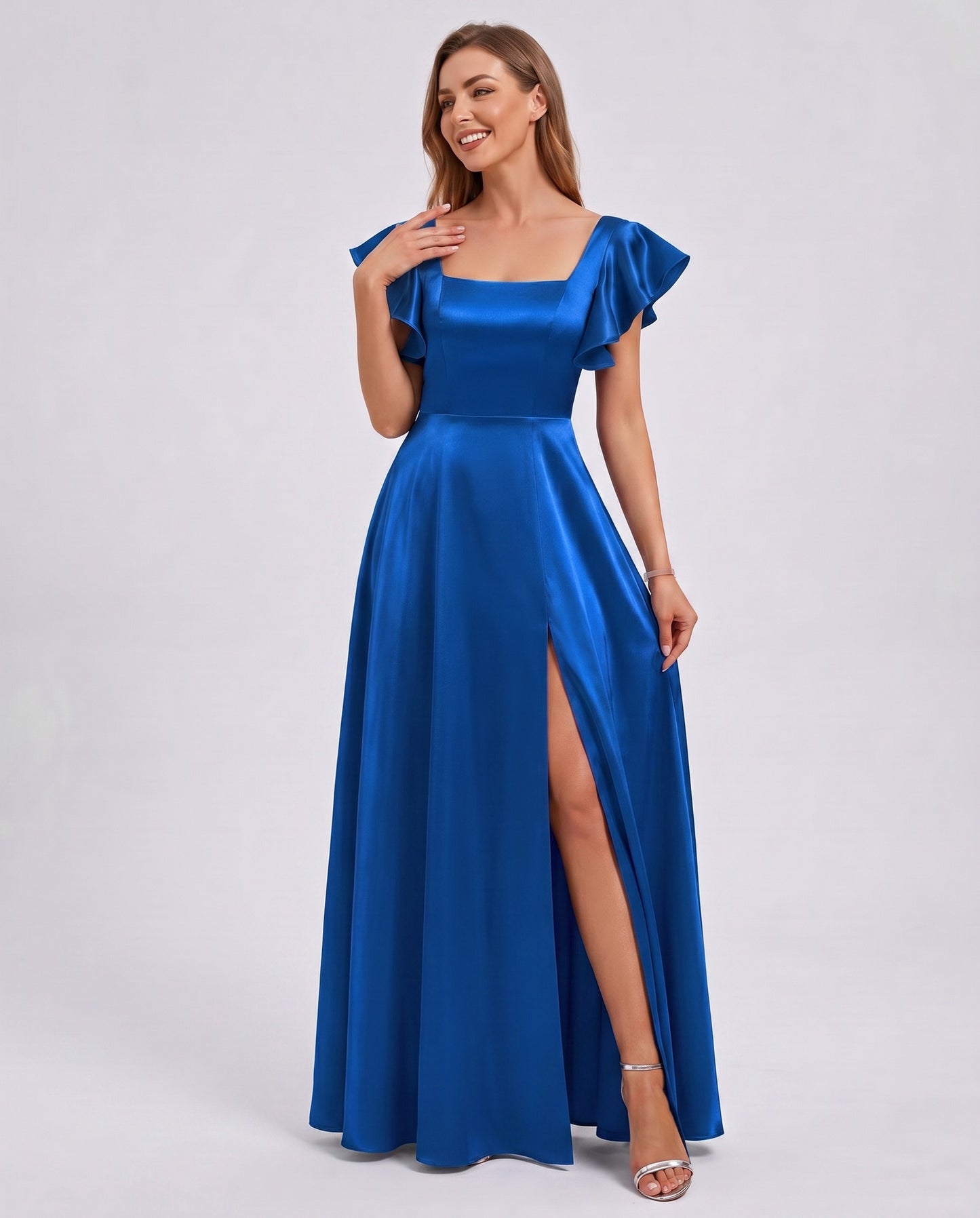 Satin Square Neck Maxi Dress