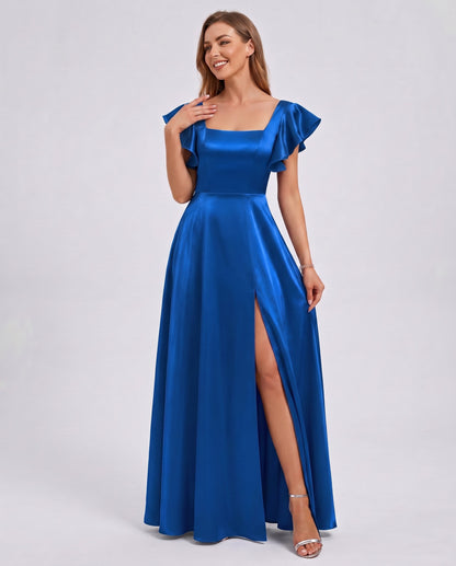 Satin Square Neck Maxi Dress