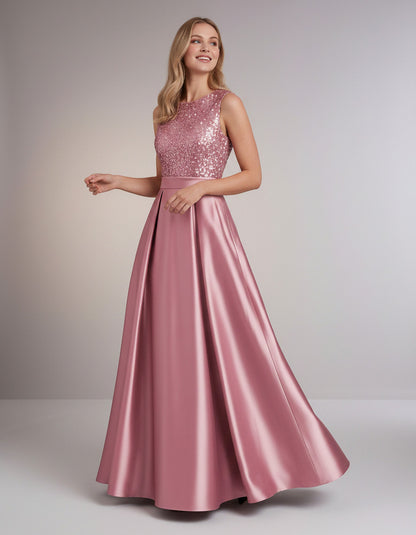 Sequin Pleated Ball Gown