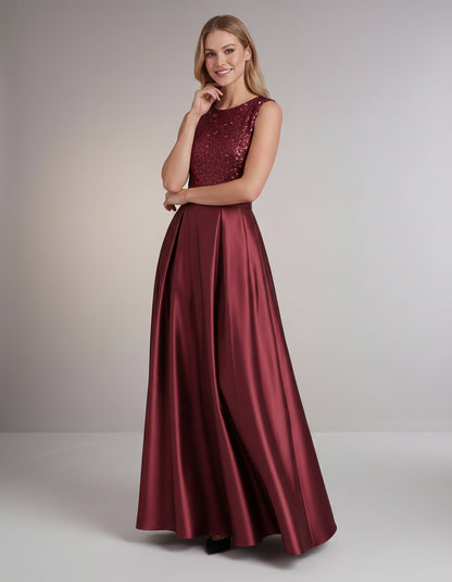 Sequin Pleated Ball Gown