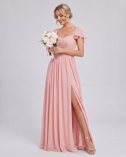 Chiffon Ruched Maxi Dress