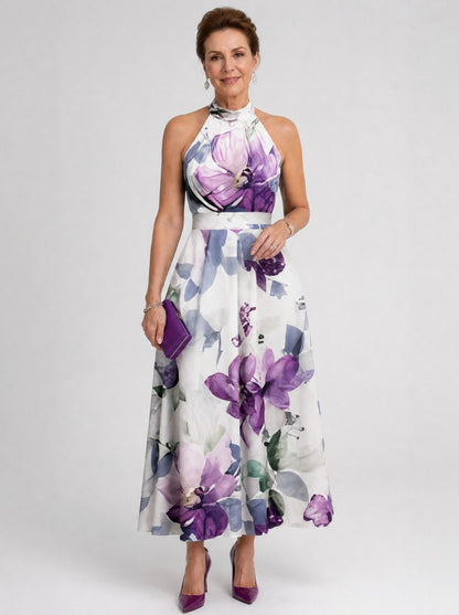 Floral Halter Midi Dress