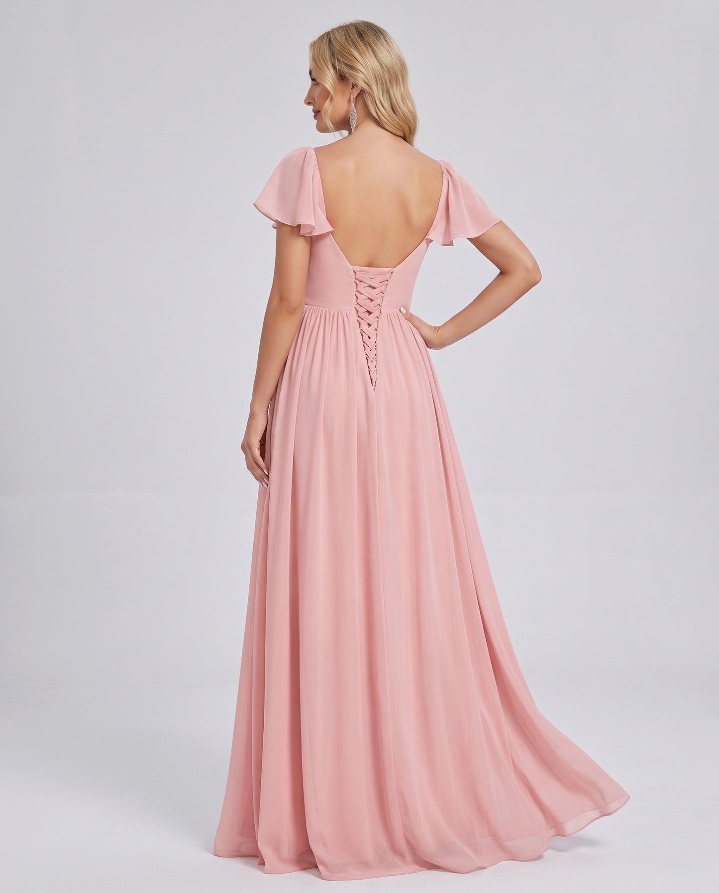 Chiffon Ruched Maxi Dress