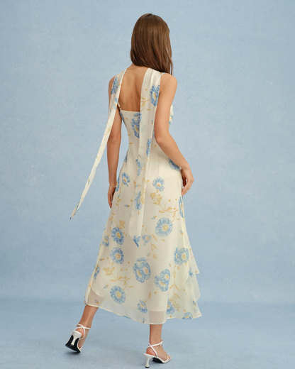 Floral Chiffon Midi Dress