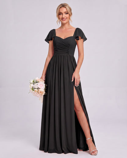 Chiffon Ruched Maxi Dress