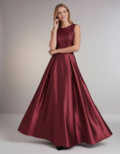 Sequin Pleated Ball Gown