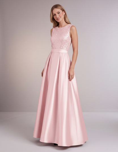 Sequin Pleated Ball Gown