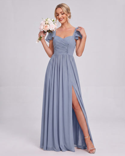 Chiffon Ruched Maxi Dress