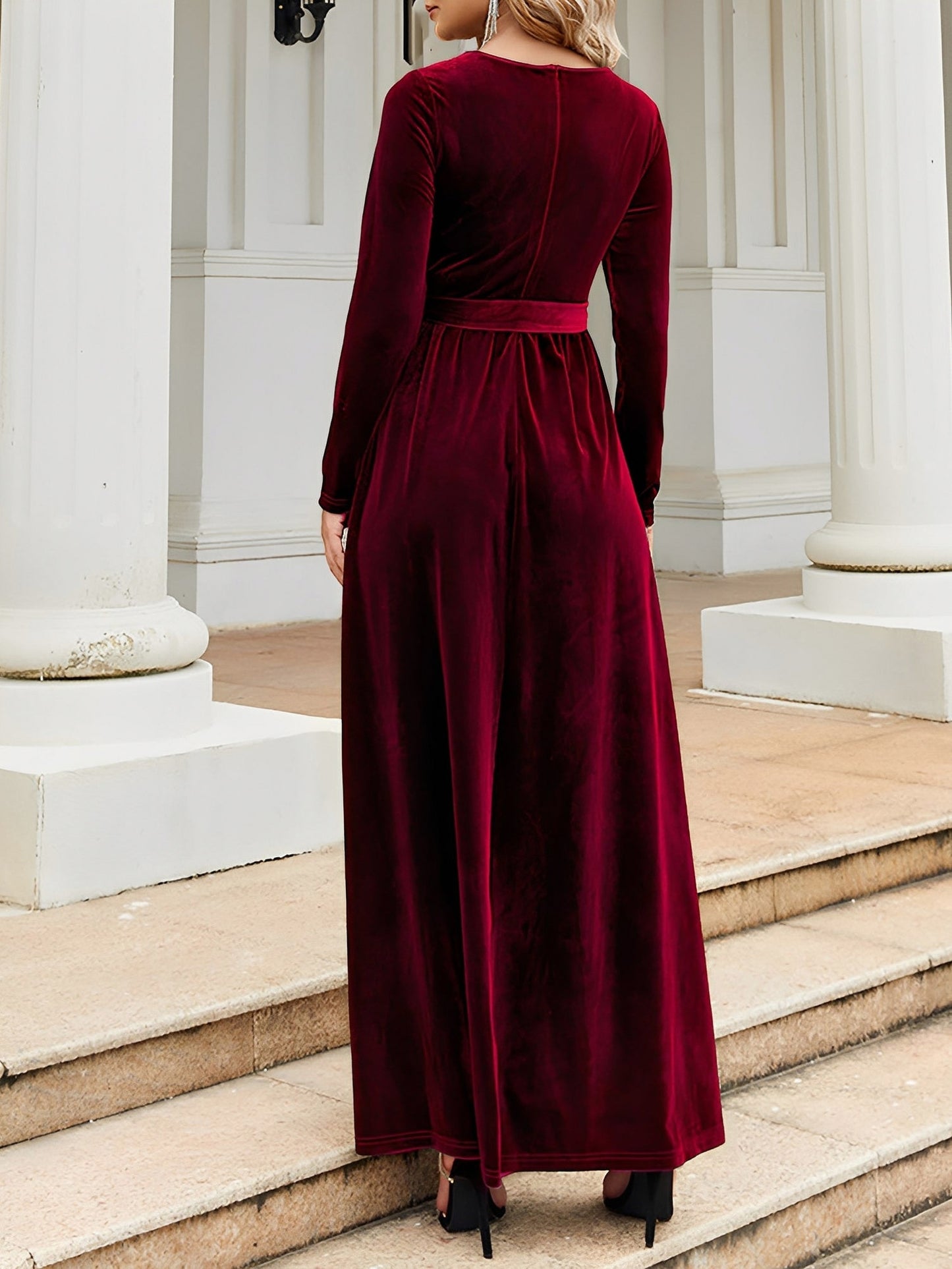 Velvet Long Sleeve Maxi Dress