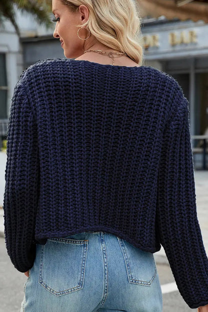 Chunky Knit Button Front Cardigan