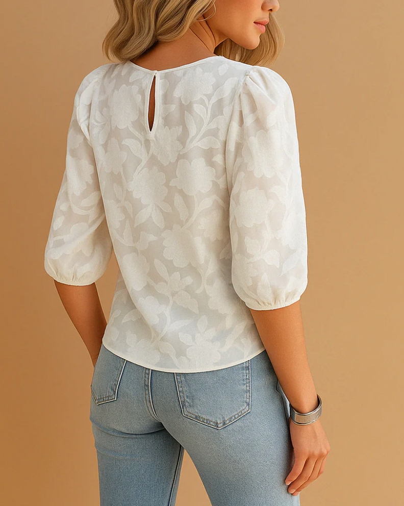 Floral Puff Sleeve Blouse