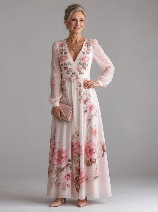 Floral Long Sleeve Maxi Dress