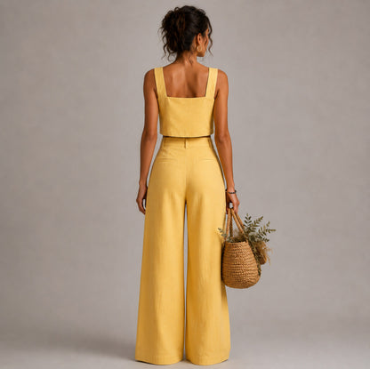 Pleated Wide Leg Pants