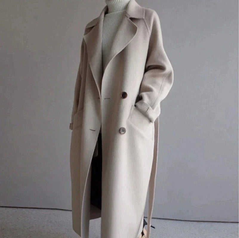 Double Breasted Belted Wool Coat