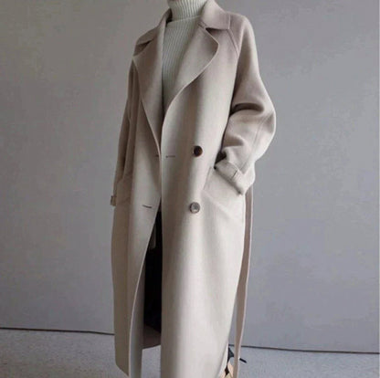 Double Breasted Belted Wool Coat