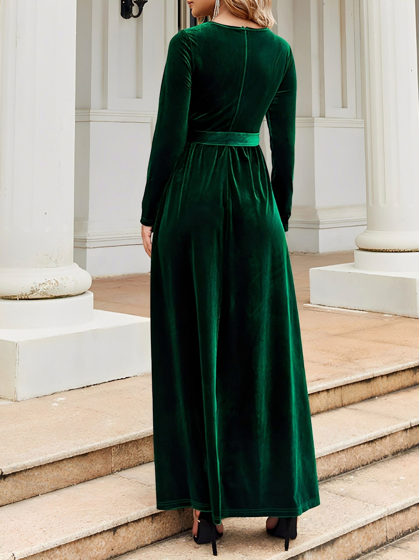 Velvet Long Sleeve Maxi Dress