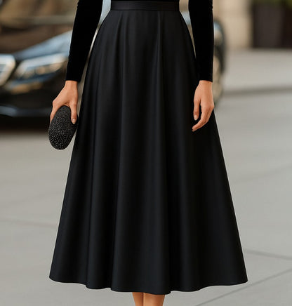 Velvet High Neck Midi Dress