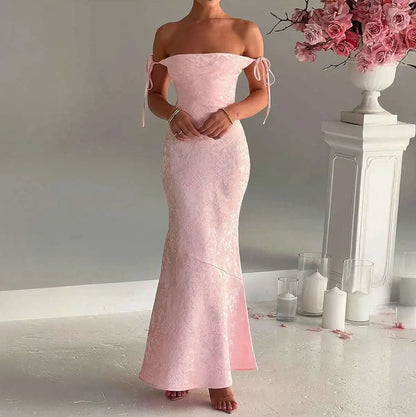 Off Shoulder Lace Maxi Dress