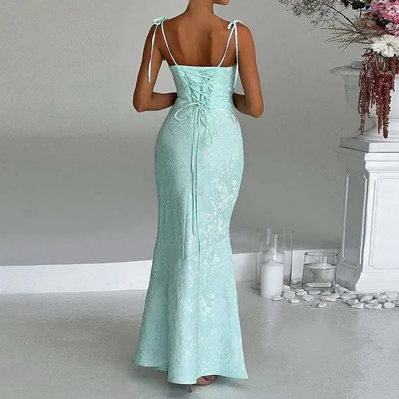 Off Shoulder Lace Maxi Dress